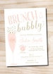 Brunch and Bubbly Bridal Shower Invitation, Confetti Glitter Bridal Shower Invitation - Printable digital file or printed invitations 