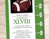 Superbowl XLVIII Invitation Football Party Invite DIY, Printable