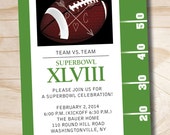 Superbowl XLVIII Einladung Fußball Party einladen, DIY, Printable