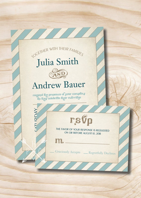 Rustic Poster Style Wedding Invitations and Response Card Invitation Suite Il_570xn