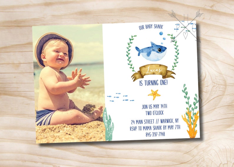 Watercolor Shark Photo Invitation Under The Sea Invitation Baby Shark Birthday Invitation Custom Pdf Or Printed Invitation Paper Paper Party Supplies Watercolor Shark Photo Invitation Under The Sea Invitation Baby Shark Birthday Invitation Custom Pdf Or Printed Invitation Paper Paper Party Supplies