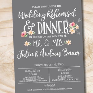 - PRINTABLE Rehearsal Dinner Invitation Watercolor Floral Invitations Rehearsal Invtitations Digital File Wedding Rehearsal Invite