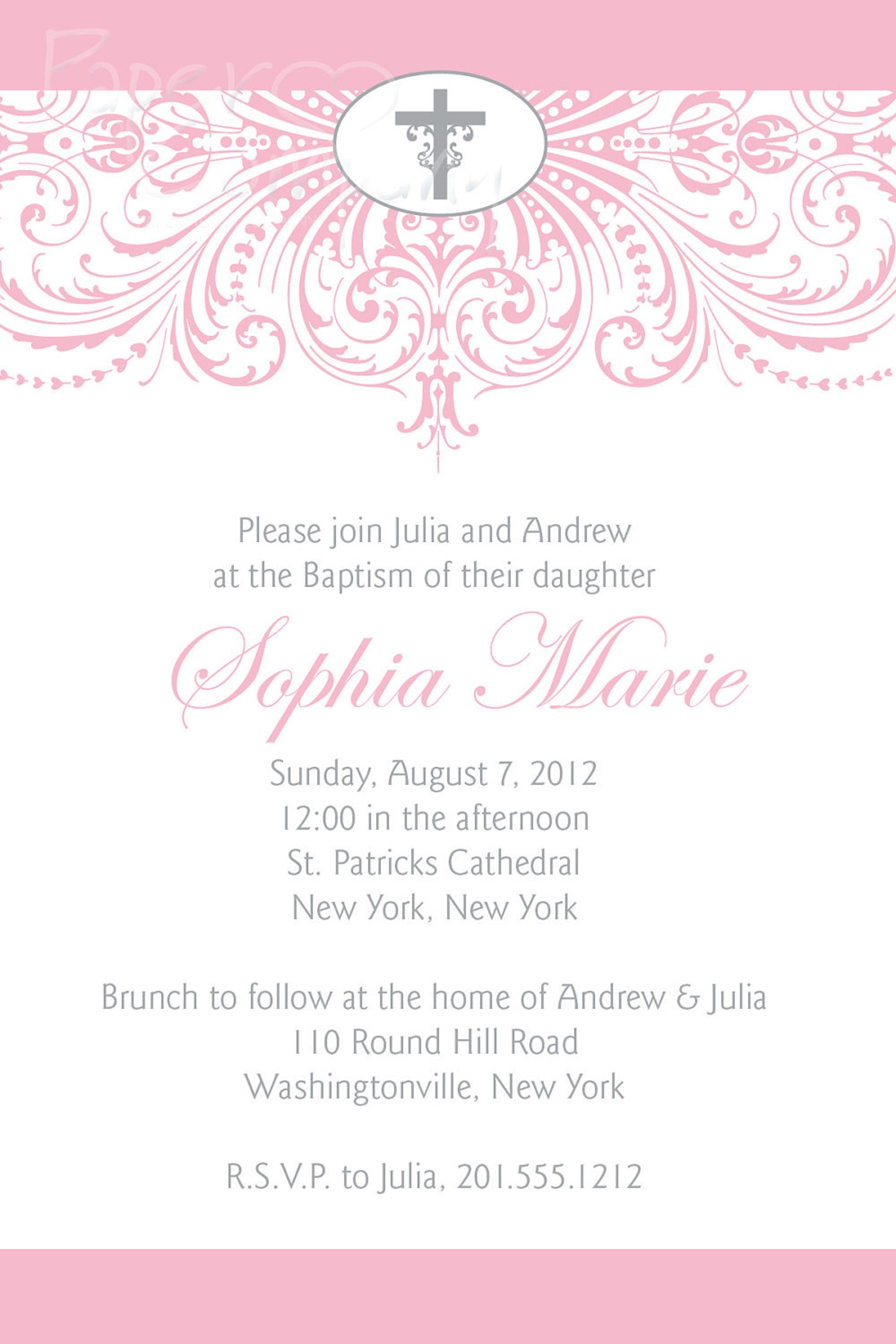 ORNATE BAPTISM Custom Baptism Invitation / Christening Etsy