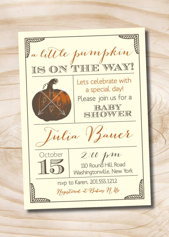 autumn baby shower invitations