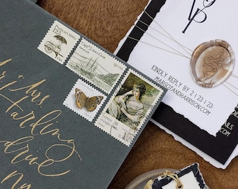 Bespoke Vintage Postage Stamp Set Curation for Wedding Invitations - Custom Collection + Individual Proposal (Stamps Purchased Separately)