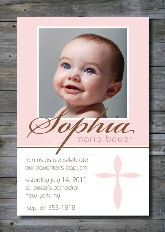 Items similar to PHOTO BLESSING Custom Baptism Invitation/Christening