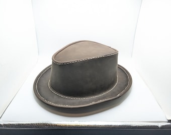 Ręcznie robiony skórzany kapelusz fedora