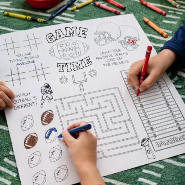 Football Activity Coloring Sheet - Football Party Favor