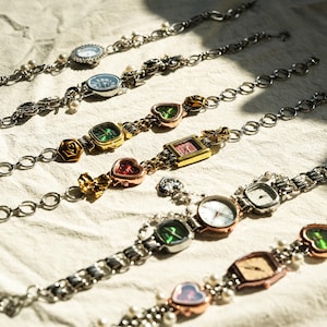 Gold Vintage Punk Watch Choker Necklace, Clock Pendant Jewelry, 2 Watches Choker Necklace, Y2K Jewelry, Punk Jewelry