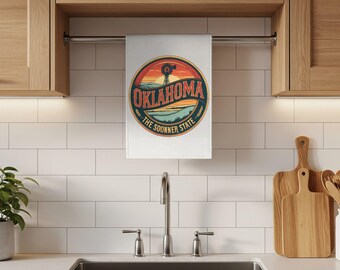 Oklahoma Tea Towel | Oklahoma State Gift | Kitchen Towel | State Pride Souvenir