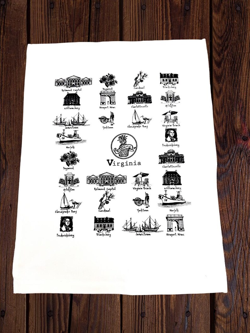AmericanTowelCo Virginia State Tea Towel - Thumbnail 3