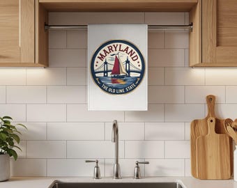 Maryland Tea Towel | Maryland State Gift | Kitchen Towel | State Pride Souvenir