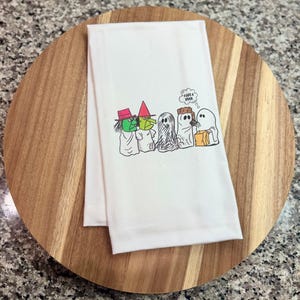 Halloween Dish Towel - Charlie Brown Halloween Costume - Funny Halloween Gift - Halloween Kitchen Decor - Kitchen Towel - Gift for Her image 2