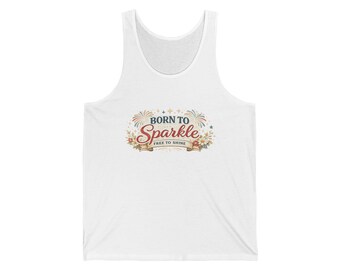Born to Sparkle floral script Tank | Inspirational sparkle design