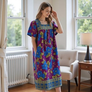 knee length dresses for ladies True Love Reddish Ladies Lounge Dress, XX-Large main image 1