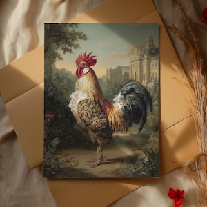 Versailles Rooster Poster – French Royal Animal Wall Art, Baroque Chicken Print