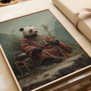 Wise Panda Art Print: Asian Wildlife Decor, Ready to Hang