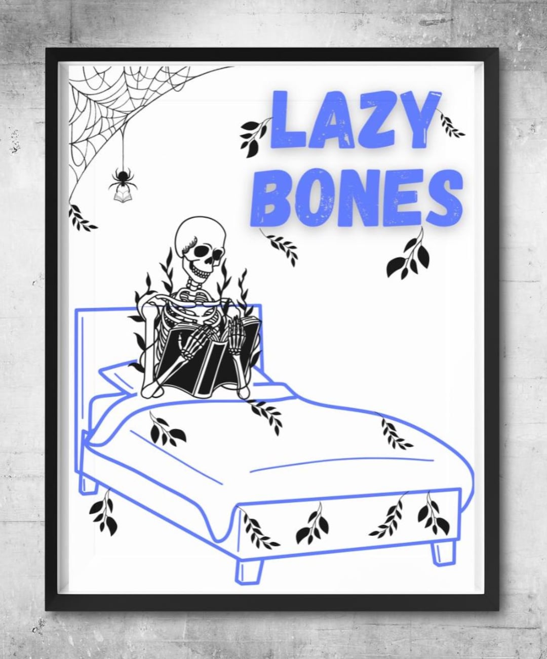 Lazy Bones Skeleton Wall Art - Etsy