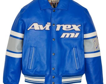 Men's Avirex Real Leather Bomber Jacket American Flight Style