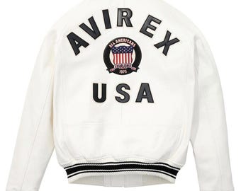 Avirex Real Bomber amerikansk herrjacka i 100 % lammskinn