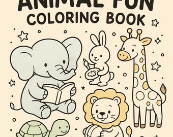 Fun Animal Adventures: Coloring Book for Kids Ages 3–8 (16 pages!!!)