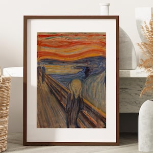 The Scream by Edvard Munch, Iconic Expressionist Art Print, 1893 Vintage Wall Decor, Framed or Canvas Poster for Art Lovers