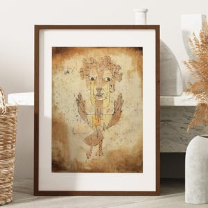 Angelus Novus 1920 by Paul Klee Wooden Framed Art – Abstract Expressionist Angel Canvas Print, Historic Modernist Wall Decor