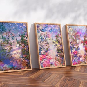 Dreamy Floral Landscape Canvas Art – Soft Pastel Garden Wall Decor, Ethereal Nature Painting Print for Living Room & Bedroom