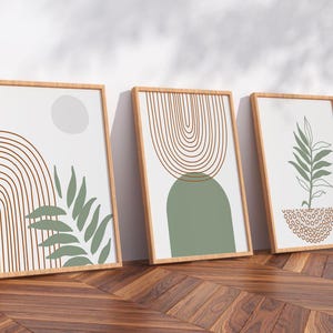 Boho Abstract Wooden Framed Wall Art, Boho Wall Decor, Scandi Art, Sage Green Wall Prints, Green Wall Decor, Boho Prints, Sage Green, Beige