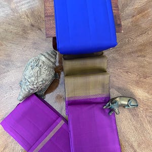 Mubaggam Kanjivaram Seide Saree mit Blusenteil