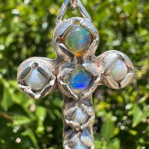 Opal Cross Necklace
