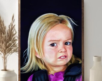 Side Eye Girl Meme Poster Unframed, Funny Reaction Wall Art Print