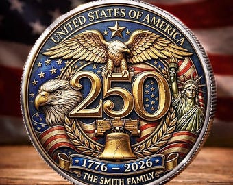 Moneda personalizada del 250 aniversario de Estados Unidos, regalo conmemorativo de la libertad personalizado