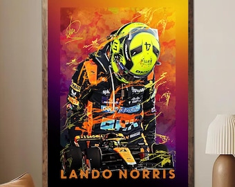 Póster de Lando Norris sin marco, impresión artística de F1, decoración de piloto de Fórmula 1, regalo para fans de McLaren, impresión artística moderna de deportes de motor