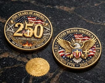 Moneda conmemorativa del 250 aniversario de Estados Unidos, 1776-2026. Regalo histórico patriótico.