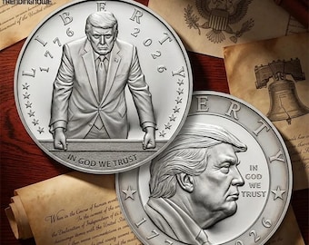 Moneda conmemorativa del 250 aniversario del presidente Trump, Estados Unidos 2026, regalo de plata.