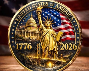 Moneda conmemorativa del 250 aniversario de Estados Unidos, regalo "Unidos en valentía y gloria"