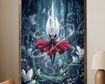 Póster de Hornet Hollow Knight sin marco, arte mural del protagonista de Silksong, impresión de la princesa Hallownest 2026, decoración minimalista de videojuegos