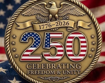 Moneda Gold Liberty Eagle USA 250th, 1776-2026, Regalo Patriota