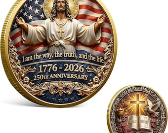 Moneda del 250 aniversario de EE. UU., 1776-2026. Regalo conmemorativo patriótico.