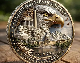 Moneda del 250 aniversario, regalo conmemorativo patriótico