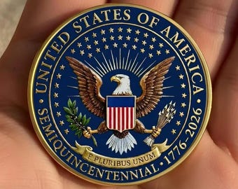 Moneda del 250.º aniversario del sequinteno de EE. UU., 1776-2026. Regalo de recuerdo.
