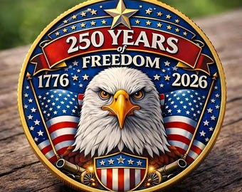 Moneda del 250 aniversario del Águila Patriótica de EE. UU., 1776-2026. Regalo de colección.