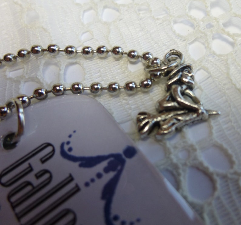 Flight Attendant Jewelry Galley Wench Flight Attendant Dog Tag Pendant Necklace with Charms on Ball Chain
