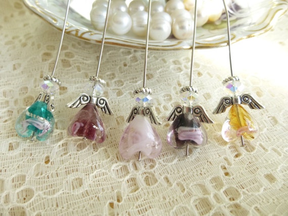 Angel Bead Pendant Kit Silver Glass Angels Metallic Jewellery Craft gift