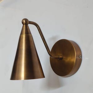 Wandkandelaar, badkamerlamp wandarmatuur licht, kegelvormige wandlamp lampenkap uit het midden van de eeuw