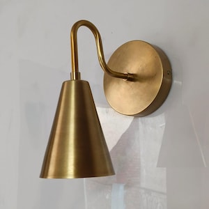Wall Sconces Lamp Bathroom Brass Antique Mid century Italian Wall Sconce Cone Light