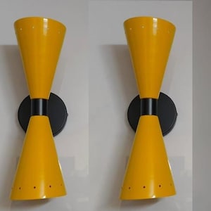 Pair Of Wall Sconces Lamps Mid Century Stilnovo Double Sconces Wall Lamp Fixture Light Lamp