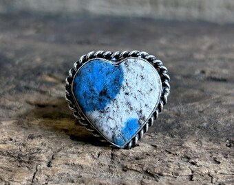 K2 Jasper Heart 925 Sterling Silver Ring, Natural Gemstone Jewelry