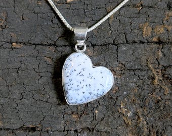 Dendrite Agate 925 Sterling Silver Pendant: Handmade Healing Crystal Jewelry
